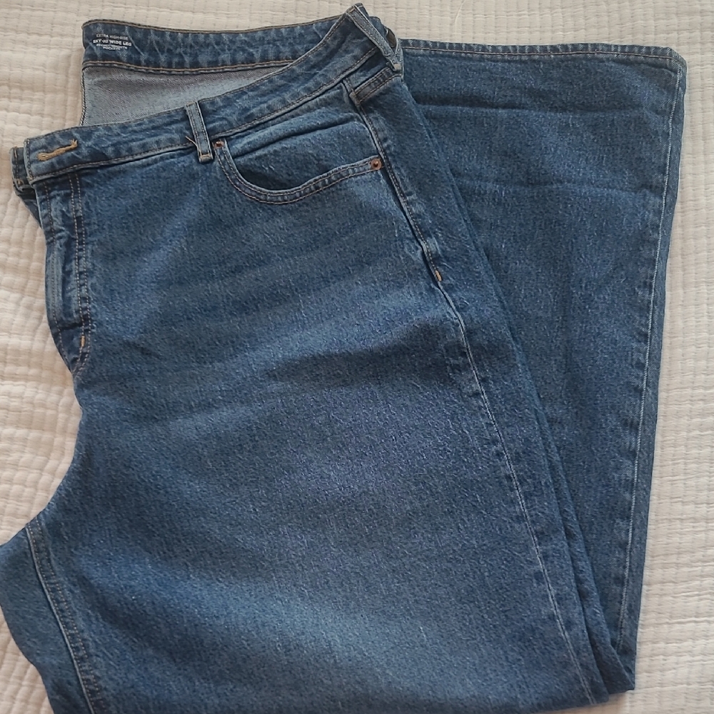 Old Navy Sky-Hi Wide Leg Blue Jeans